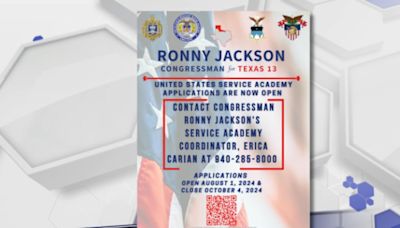 Rep. Jackson opens applications for U.S. Service Academy nominations