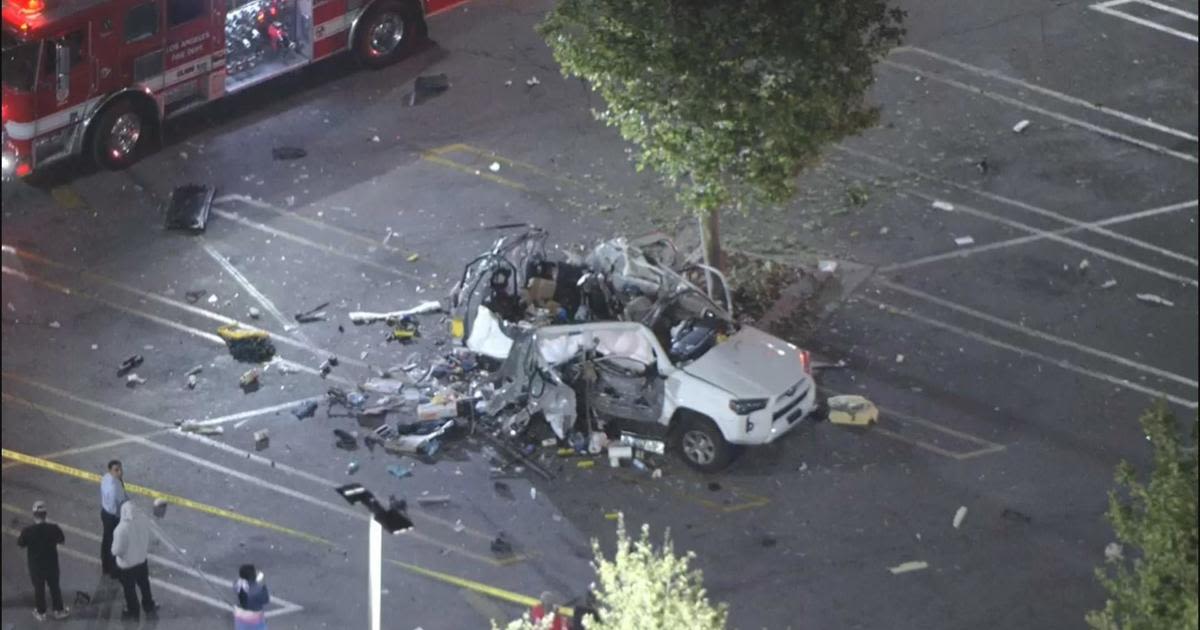 1 person hospitalized after SUV explodes in Van Nuys parking lot