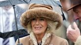 Queen Consort enjoys day at the races despite the drizzle