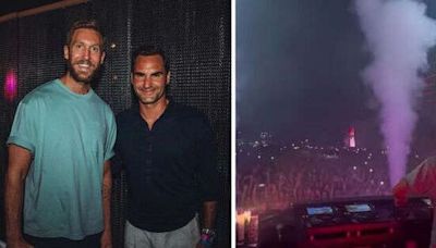 Roger Federer parties with Calvin Harris in Ibiza as injured tennis ace enjoys break