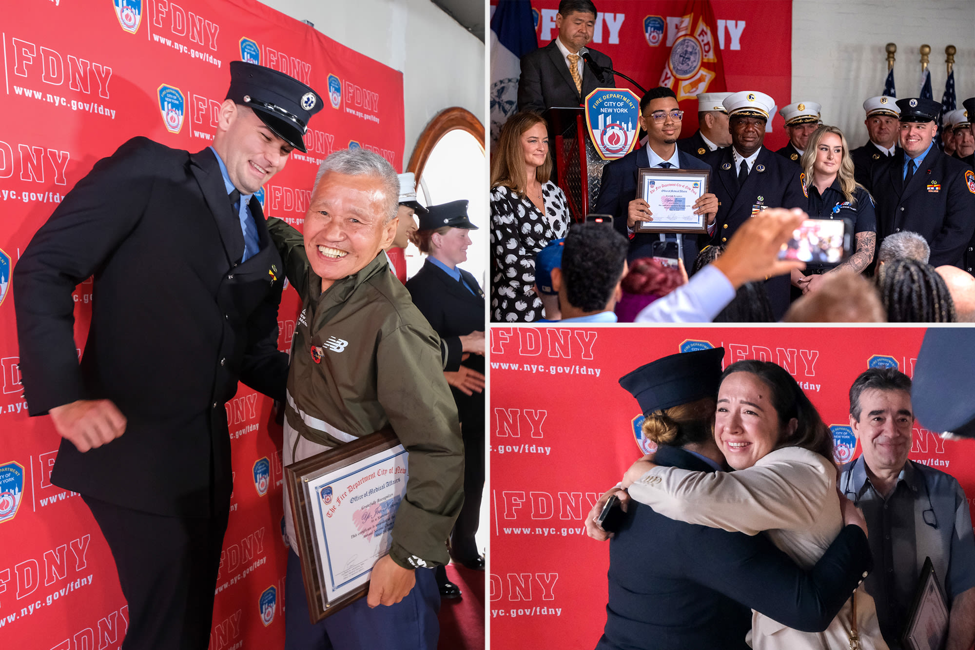 Cardiac arrest survivors reunited with first responders who saved them in tear-jerking FDNY ceremony