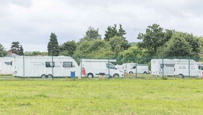 Dozens of caravans pitch up on popular city playing fields