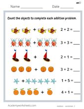 Addition Sums to 5 with Pictures - Academy Worksheets