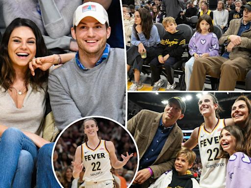 Mila Kunis and Ashton Kutcher’s kids make rare appearance at WNBA game to support Caitlin Clark