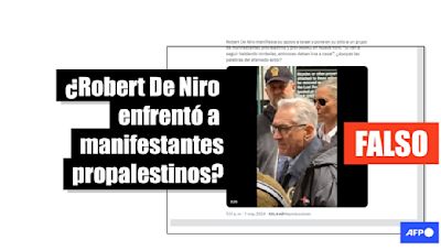 De Niro no confrontó a propalestinos; la escena que se viralizó corresponde al rodaje de una serie