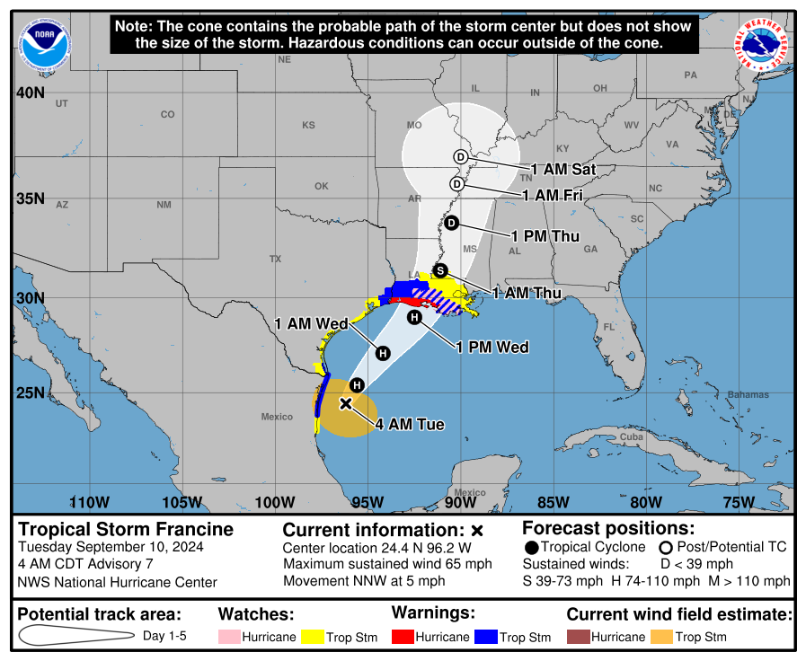 Tropics update: Fast look at latest on Hurricane Francine, Florida impacts