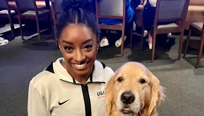 Beacon the Gymnastics Therapy Dog Is Cheering on Team USA From Afar