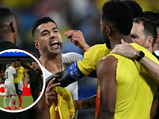 Did Luis Suarez try and bite someone again? Uruguay forward embroiled in ugly Copa America scenes