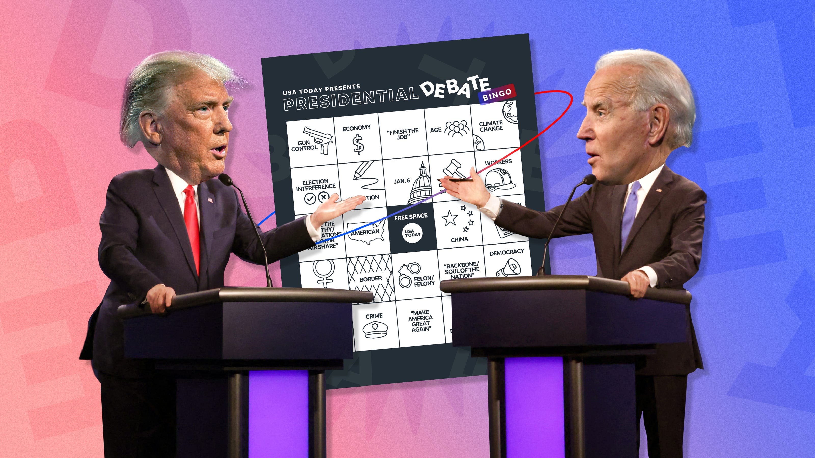 Use our presidential debate bingo card to play during the Biden-Trump showdown