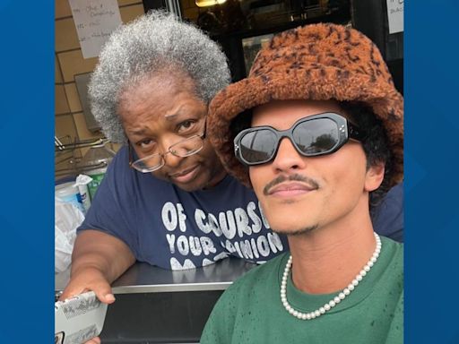 Bruno Mars visits Shirley Mae's Café during Kentucky Derby weekend