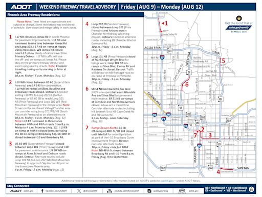 5 Phoenix-area freeways will close this weekend. What to know