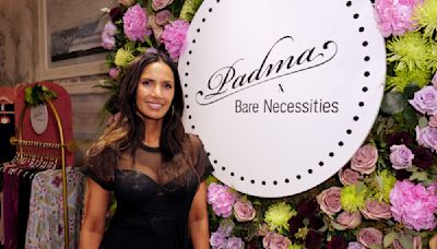 Padma Lakshmi Marries Sheer Details With Lingerie Inspiration at Her Bare Necessities Collaboration Launch Party