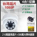 監視器 4合1 TVI CVI AHD 1080P 可切換960H 300萬畫素 紅外線監視器 室內 8陣列燈攝影機