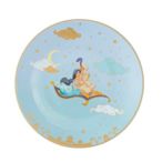 Miss莎卡娜代購【日本迪士尼正品】阿拉丁 茉莉公主 魔毯 夢幻星空圖案 藍色陶瓷餐盤 (預購)