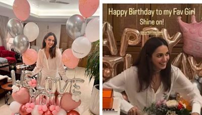 Inside Kiara's Birthday Bash: Heart Balloons, Chocolate Cake, Flowers And Surprise by Sidharth