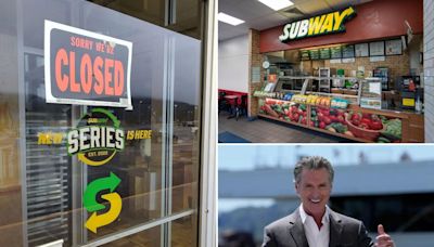 How California’s minimum-wage law could shrink the Subway sandwich chain to its smallest size in decades