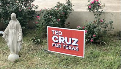 Elections regulator hearing complaint about Ted Cruz has yard sign for senator's campaign