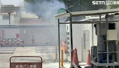 Gogoro換電站莫名爆炸起火 加油站員工超緊張