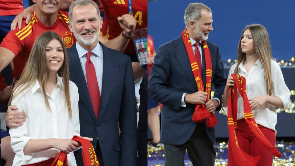 Princess Sofia of Spain Favors Patriotic Suiting in National Flag Colors at 2024 Euro Final Match Alongside King Felipe ...