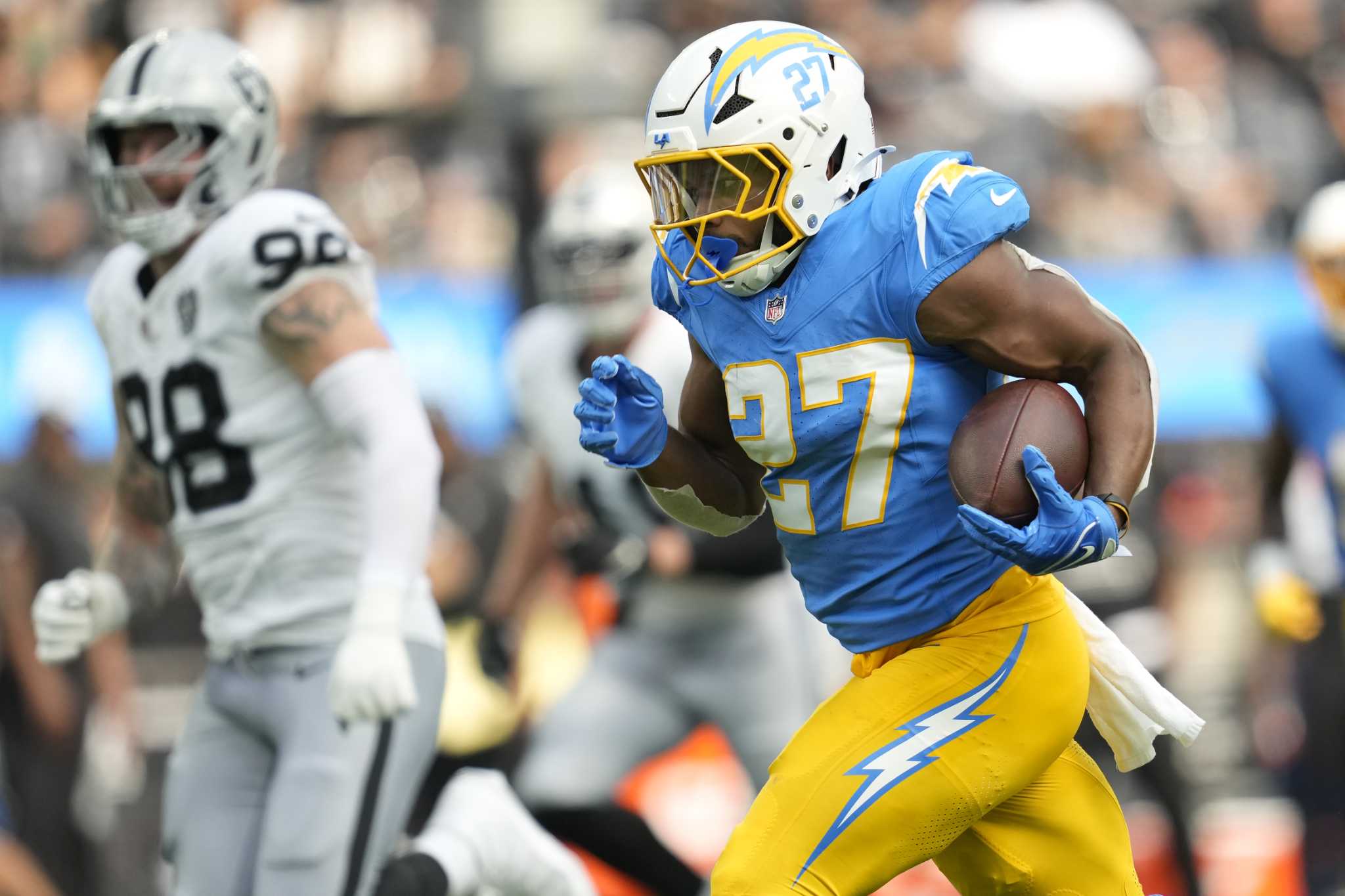 Chargers running back J.K. Dobbins looking to continue strong start against Panthers