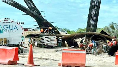 Se desploman estructuras en puente que forma parte de las obras del Tren Maya en Chetumal | El Universal