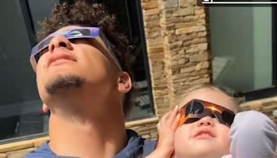 Patrick Mahomes salva a su hija de sufrir un terrible accidente durante el eclipse solar