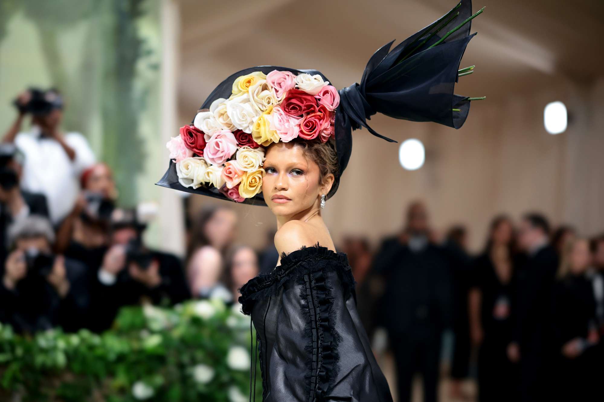 Zendaya Nails Second Met Gala Look with Giant Floral Headpiece and Black Dress Made the Same Year She Was Born!