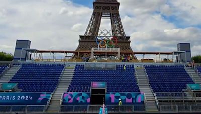 The Eiffel Tower Has a Great View of the Olympic Beach Volleyball Venue