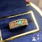 女戒天然祖母綠戒指925銀鑲嵌復古鏤空設計開口戒指