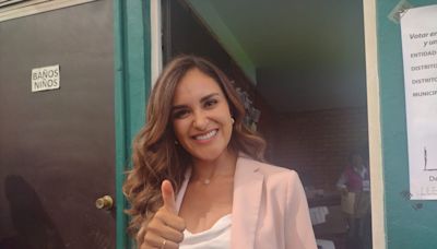 Alejandra Salazar, candidata a la alcaldía de Saltillo, acude a votar