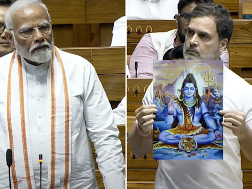 'Truth and courage': Rahul Gandhi uses Shiva image in Lok Sabha to attack BJP | India News - Times of India