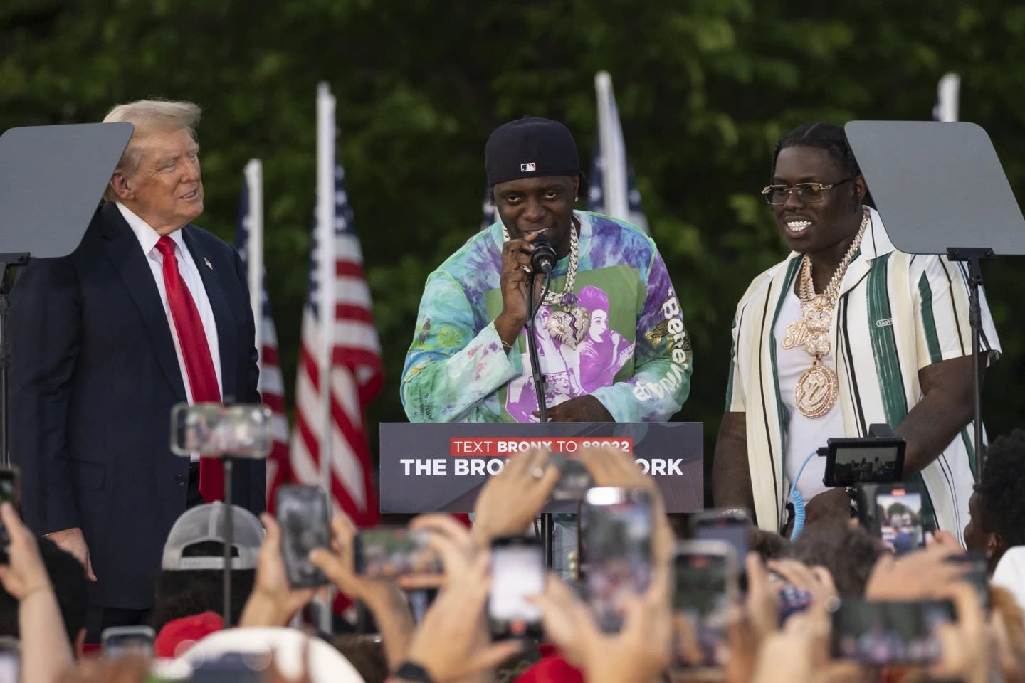 Rappers Sheff G, Sleepy Hallow stump for Trump in the Bronx as they face a felony gang case