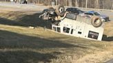 Loomis armored truck flips over during crash on Highway 321