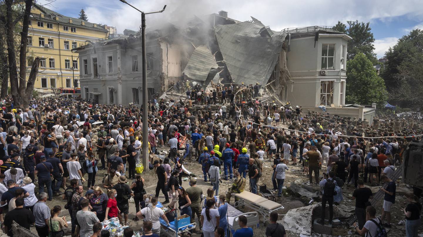 Dozens are killed as Russia bombards Ukraine. Among the buildings hit was a Kyiv children's hospital