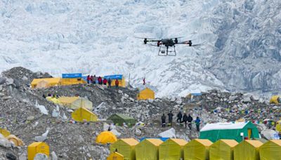 大疆創全球首次珠峰6000公尺海拔物資無人機運輸
