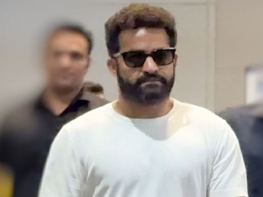 Watch: Jr NTR returns to Hyderabad after wrapping up Thailand schedule of Devara with Janhvi Kapoor; papped with wife Pranathi