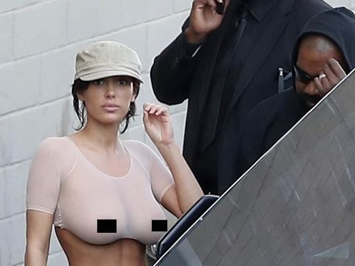 Kanye West and braless Bianca Censori get locked out of their Tesla