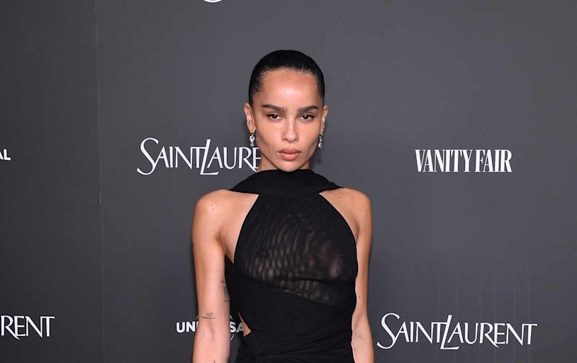 Zoë Kravitz Freed the Underboob in a Sheer Mesh Dress With Visible Underwear