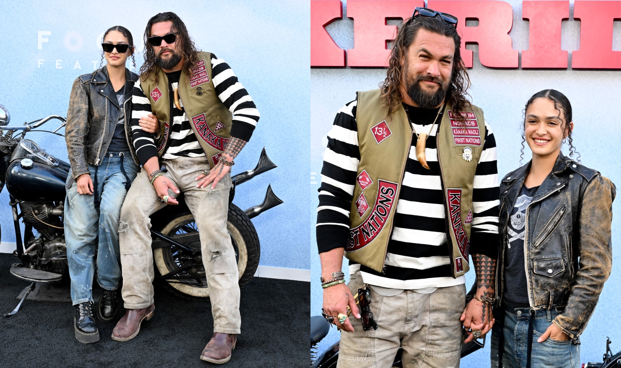 Jason Momoa and Daughter Lola Iolani Momoa Coordinate in Edgy Biker-inspired Looks for ‘The Bikeriders’ Red Carpet Premiere