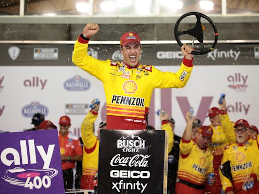 NASCAR: Joey Logano finally wins at Nashville after a rain delay and five overtime restarts