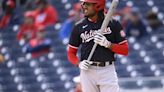 Top prospect James Wood singles in his first major league at-bat for the Nationals against the Mets