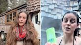 A woman who lives in a 'housetruck' in the woods showed how she washes her hair in the freezing cold — and responded to critics about not using eco-friendly products