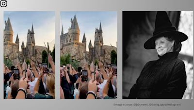 Dame Maggie Smith: Harry Potter fans raise wands for professor McGonagall outside Florida’s Hogwarts Castle, video goes viral