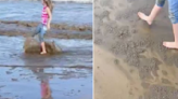 Viral video of family paddling in ‘sewage’ on beach is sea algae, water company confirms