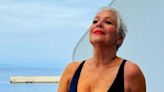 Denise Welch flaunts ageless figure in plunging swimsuit shrugging off Ofcom row