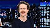 Sarah Paulson Teaches Jimmy Fallon How to Warm Up His Voice for Theater as He Jokes He’s ‘Having a Heart Attack’
