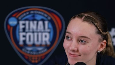 Paige Bueckers, UConn basketball players at Connecticut Sun-Washington Mystics WNBA game