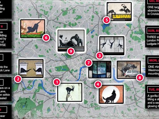 Map shows where to find Banksy's best graffiti after spate of new London artwork