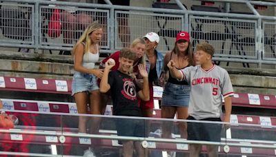 New trend among high school football players: Catching Cincinnati Reds home runs