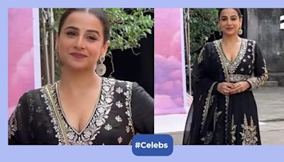 Vidya Balan sets ethnic fashion goals with black and white anarkali suit